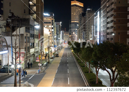 Kobe Sannomiya intersection at night 112397672