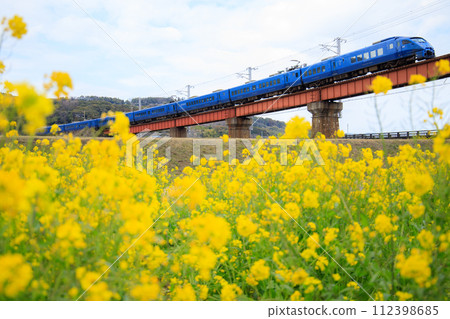 春天穿越八坂川的特急「索尼克」(JR九州) 春天穿越八坂川的特急「索尼克」(JR九州) 112398685