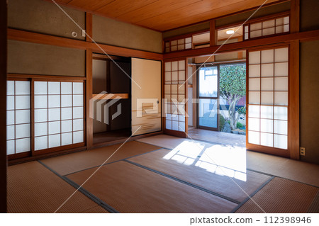 A Japanese-style room that was empty after being organized and carrying things away before he died. A Japanese-style room that was empty after being organized and carrying things away before he died. 112398946