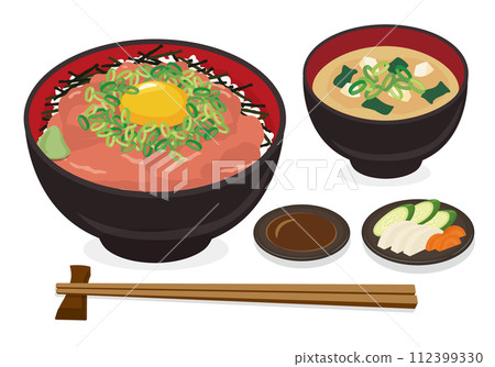 Seafood bowl set meal_Negitoro bowl/Negi tuna bowl 112399330