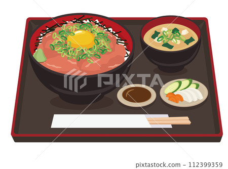 Seafood bowl set meal_Negitoro bowl/Negi tuna bowl Seafood bowl set meal_Negitoro bowl/Negi tuna bowl 112399359