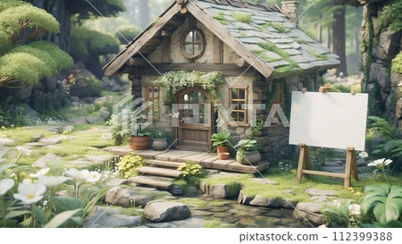 Dwarf house with signboard 003 Dwarf house with signboard 003 112399388