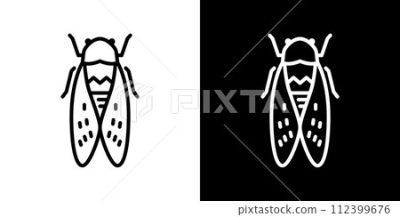 Summer insect, cicada vector icon 112399676