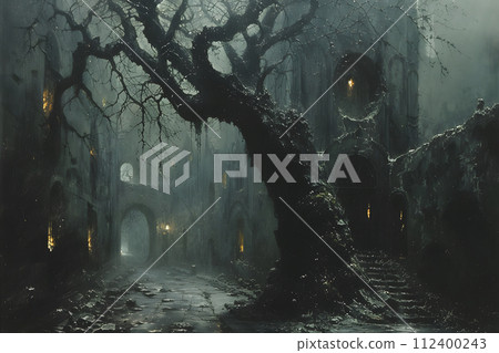 Tree Standing Tall in Forest Generative AI 112400243