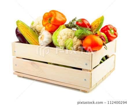 Various fresh vegetables isolated on a white background. Various fresh vegetables isolated on a white background. 112400294