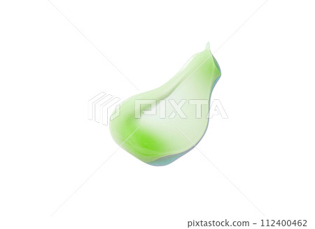Translucent drop of liquid green Hydration cream with hyaluron for moisturizing. Cosmetic smear of essence, serum close-up, for healthy glowing skin. Gel skin care product Cosmetic essence, skincare Translucent drop of liquid green Hydration cream with hyaluron for moisturizing. Cosmetic smear of essence, serum close-up, for healthy glowing skin. Gel skin care product Cosmetic essence, skincare 112400462