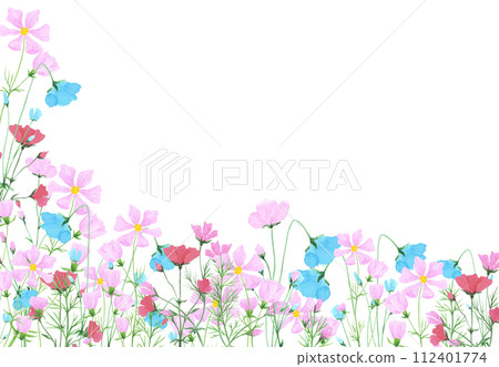 Hand drawn watercolor daisy wildflowers frame border isolated on white background. Can be used for cards, invitation and other printed products. Hand drawn watercolor daisy wildflowers frame border isolated on white background. Can be used for cards, invitation and other printed products. 112401774