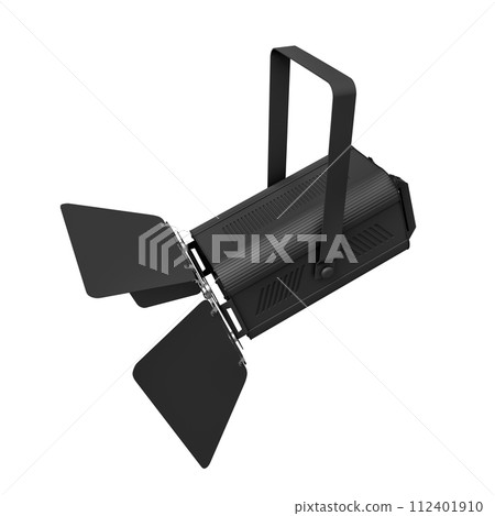 Black Stage Light with Barn Doors Side View Black Stage Light with Barn Doors Side View 112401910