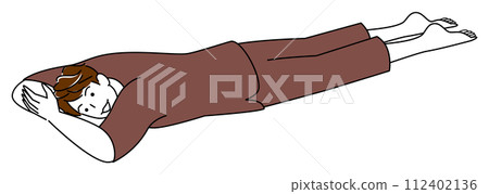 A cute man wearing clothes at a hot spring facility and sleeping relaxed on his stomach Simple Illustration Vector A cute man wearing clothes at a hot spring facility and sleeping relaxed on his stomach Simple Illustration Vector 112402136
