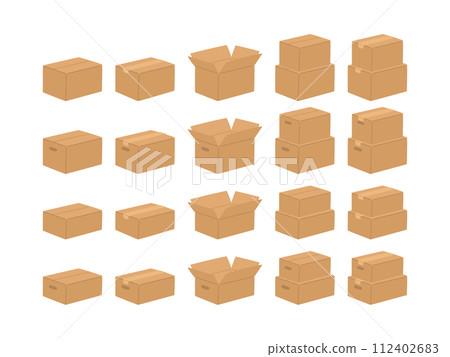 Hand drawn cardboard illustration set Hand drawn cardboard illustration set 112402683
