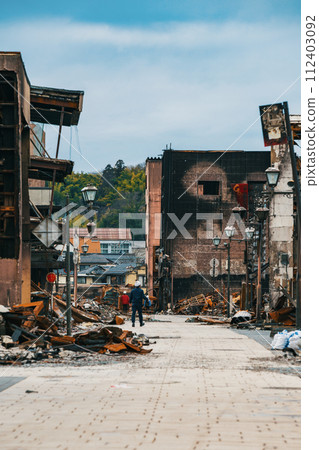 2020年能登半島地震：輪島焦土街景 112403092