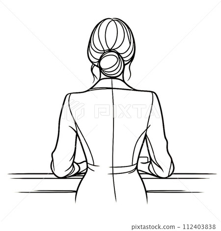 The back of a working woman The back of a working woman 112403838
