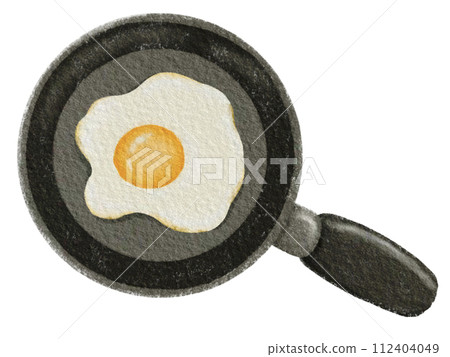 fried egg in a frying pan, breakfast homemade, egg cooking concept fried egg in a frying pan, breakfast homemade, egg cooking concept 112404049