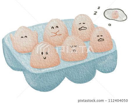 Cartoon eggs on the box, Egg cooking concept 112404050