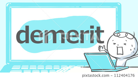 [Eye catch that can be used on blogs] “demerit” with a laptop and white people 112404176