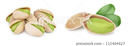 pistachio isolated on white background with full depth of field 112404827
