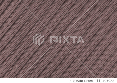 Jersey textile background , brown diagonal striped knitted fabric, cloth surface 112405028