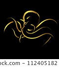 Octopus stroke paint over black background 112405182