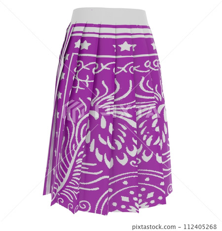 A purple and white skirt with a pattern of stars and crosses A purple and white skirt with a pattern of stars and crosses 112405268