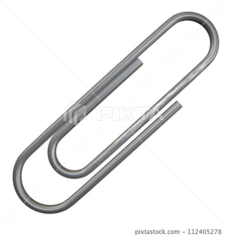 A silver paper clip is bent into a U shape A silver paper clip is bent into a U shape 112405278