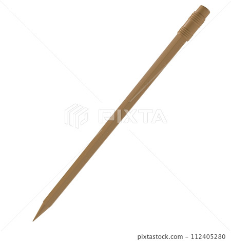 A wooden pencil is shown in a white background 112405280
