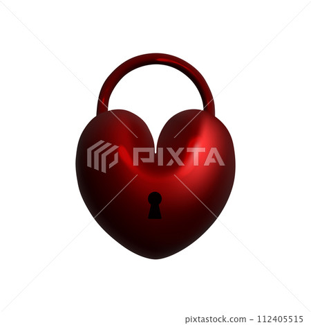 3D red lock with keyhole vector illustration... - Stock Illustration ...