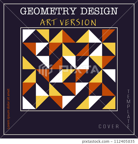 Triangular design. Layout for a cover, booklet, brochure or booklet. Corporate style template. An idea for interior decoration and creative design Triangular design. Layout for a cover, booklet, brochure or booklet. Corporate style template. An idea for interior decoration and creative design 112405835