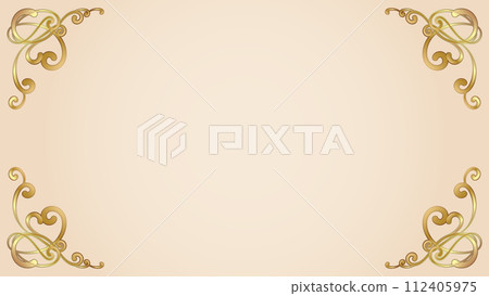 Retro golden Western-style twirling frame 16:9 112405975