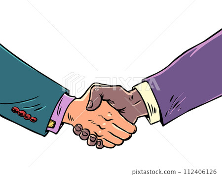 Handshake of male hands at a business meeting. International cooperation in all areas. Business expansion to other markets and industries. Handshake of male hands at a business meeting. International cooperation in all areas. Business expansion to other markets and industries. 112406126