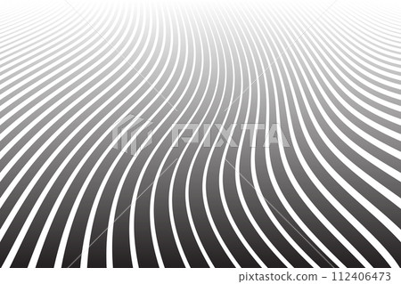 Wavy Lines in Diminishing Perspective. Abstract Textured Background. Vector Art. 112406473