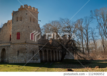 Pseudo-gothic castle Januv hrad, Lednice, Czechia 112406952