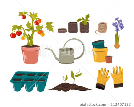 Garden set for growing and working in the garden. Garden set for growing and working in the garden. 112407122