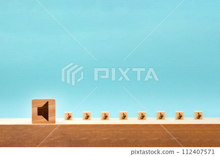 A refreshing background where sound flows from the speaker mark block 112407571