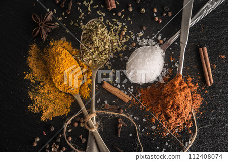Various spices spoons Various spices spoons 112408074