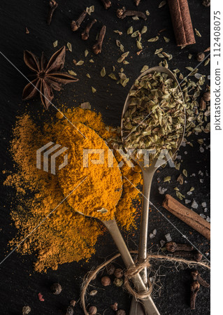 Various spices spoons Various spices spoons 112408075