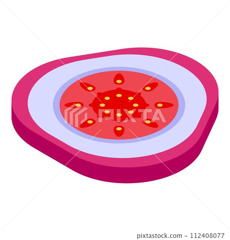 Cutted red figs icon. Isometric of cutted red figs vector icon for web design isolated on white background Cutted red figs icon. Isometric of cutted red figs vector icon for web design isolated on white background 112408077