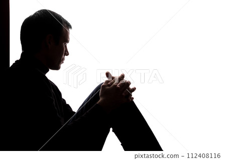 Young man with grief dropped his arms Young man with grief dropped his arms 112408116