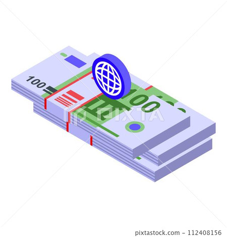 Monetization cash icon. Isometric of monetization cash vector icon for web design isolated on white background Monetization cash icon. Isometric of monetization cash vector icon for web design isolated on white background 112408156