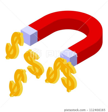 Monetization magnet icon. Isometric of monetization magnet vector icon for web design isolated on white background 112408165