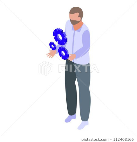 Monetization system gear icon. Isometric of monetization system gear vector icon for web design isolated on white background Monetization system gear icon. Isometric of monetization system gear vector icon for web design isolated on white background 112408166
