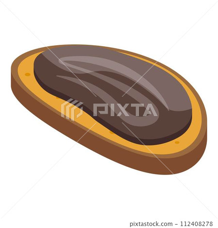 Chocolate paste bread icon. Isometric of chocolate paste bread vector icon for web design isolated on white background Chocolate paste bread icon. Isometric of chocolate paste bread vector icon for web design isolated on white background 112408278