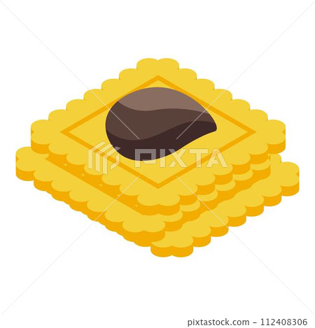 Chocolate paste biscuits icon. Isometric of chocolate paste biscuits vector icon for web design isolated on white background 112408306
