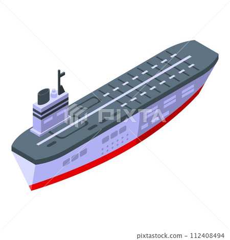 Aircraft carrier deck icon. Isometric of aircraft carrier deck vector icon for web design isolated on white background 112408494