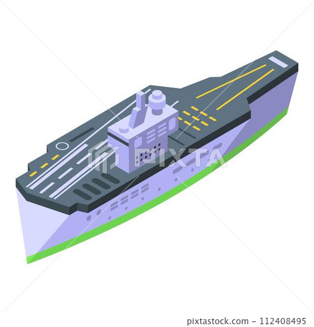 Aircraft carrier float icon. Isometric of aircraft carrier float vector icon for web design isolated on white background 112408495