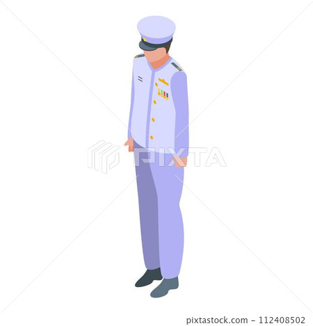 Aircraft carrier captain icon. Isometric of aircraft carrier captain vector icon for web design isolated on white background 112408502