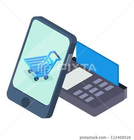 Mobile pay icon. Isometric illustration of mobile pay vector icon for web 112408526