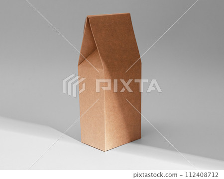 Brown kraft tall product package, box. Carton packing mockup Brown kraft tall product package, box. Carton packing mockup 112408712