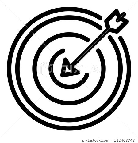 Target solving icon. Outline target solving vector icon for web design isolated on white background Target solving icon. Outline target solving vector icon for web design isolated on white background 112408748