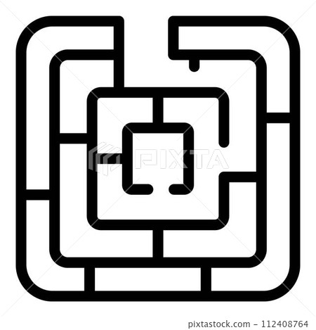 Maze solution icon. Outline maze solution vector icon for web design isolated on white background Maze solution icon. Outline maze solution vector icon for web design isolated on white background 112408764