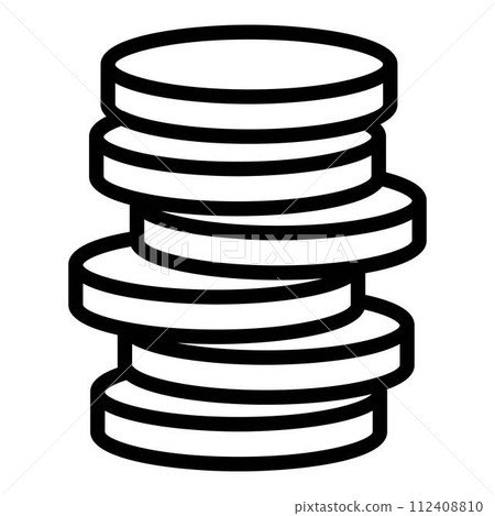 Donate coins icon. Outline donate coins vector icon for web design isolated on white background 112408810